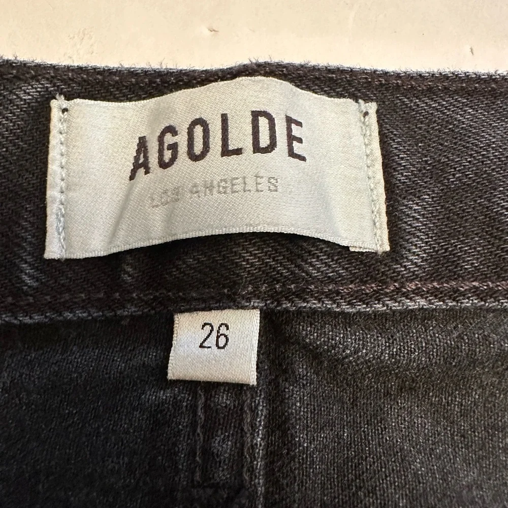 Agolde Lana Mid Rise Vintage Straight Leg in‎ Disorder Black Wash Jeans Size 26
